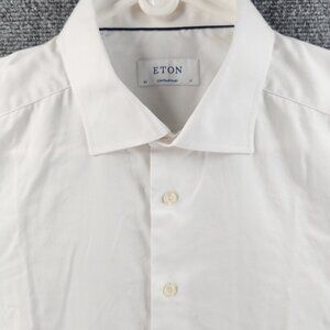 Eton Signature Twill Romania 17 All Cotton French Cuff Contemporary White Solid